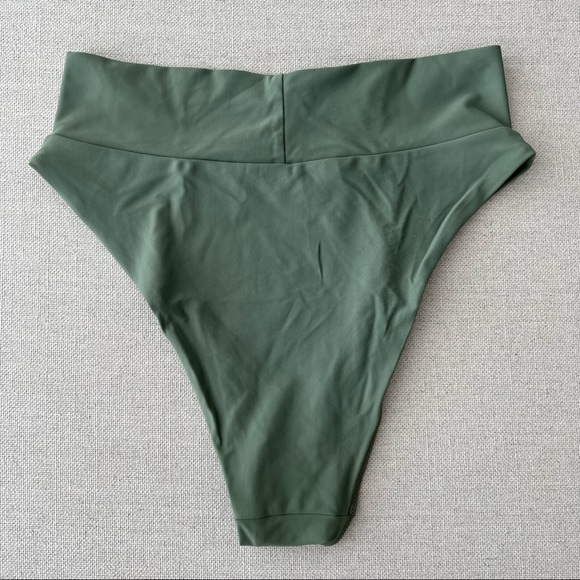 AERIE Olive Scoop Neck Top High Waist Bikini - Picture 10 of 11